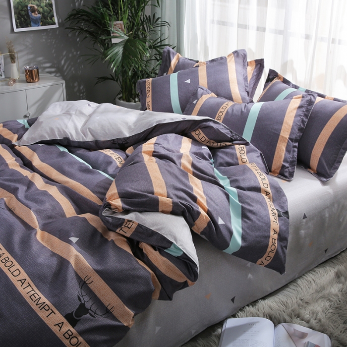 91家纺网 家纺一手货源 找家纺 米粒 2019新款芦荟棉活性印花套件 光影流年