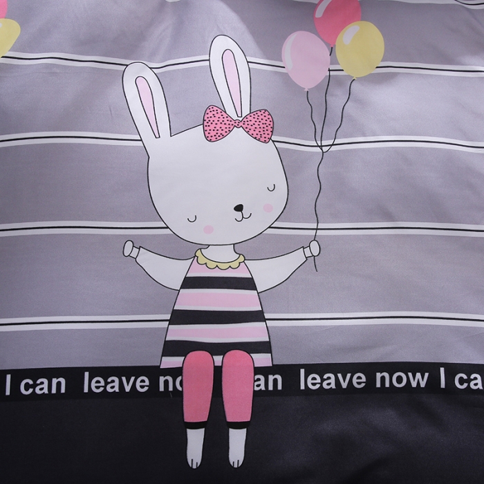 91家纺网 家纺一手货源 找家纺 米粒 2019新款芦荟棉活性印花套件 兔小姐