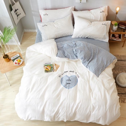 （总）久典家纺 2018新色织水洗棉绣花四件套潘多拉系列