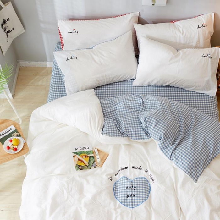 91家纺网 家纺一手货源 找家纺 （总）久典家纺 2018新色织水洗棉绣花四件套潘多拉系列