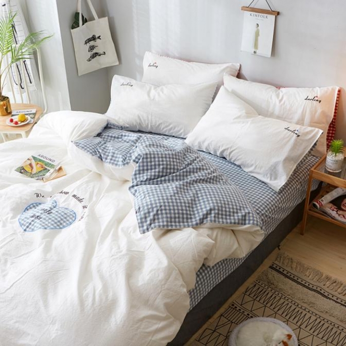 91家纺网 家纺一手货源 找家纺 （总）久典家纺 2018新色织水洗棉绣花四件套潘多拉系列