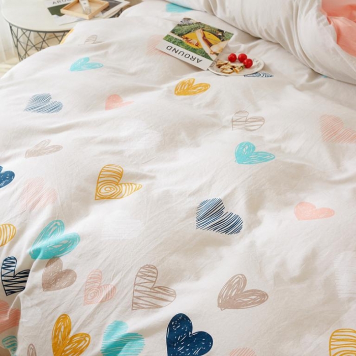 91家纺网 家纺一手货源 找家纺 久典家纺 2018新款全棉水洗棉印花四件套 美好