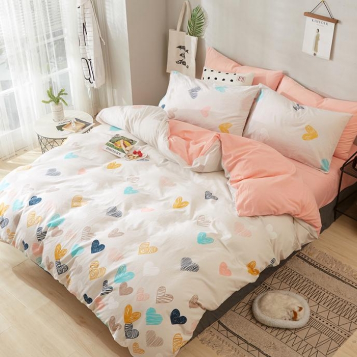 91家纺网 家纺一手货源 找家纺 久典家纺 2018新款全棉水洗棉印花四件套 美好