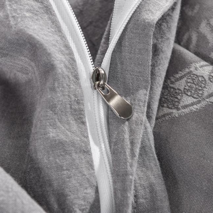 91家纺网 家纺一手货源 找家纺 久典家纺 2018新款60S色织水洗大提花四件套品味格韵-灰