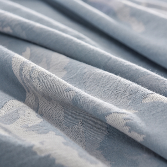 91家纺网 家纺一手货源 找家纺 久典家纺 2018新款60S色织水洗大提花四件套山水如画-兰