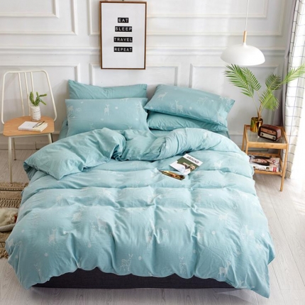 久典家纺 2018新款60S色织水洗大提花四件套 逐园-淡绿