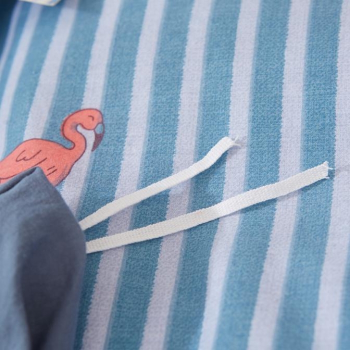 91家纺网 家纺一手货源 找家纺 久典家纺 2018新款全棉水洗棉印花四件套 火烈鸟