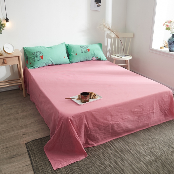 91家纺网 家纺一手货源 找家纺 久典家纺 2018新款全棉水洗棉印花四件套 冰激淋-绿