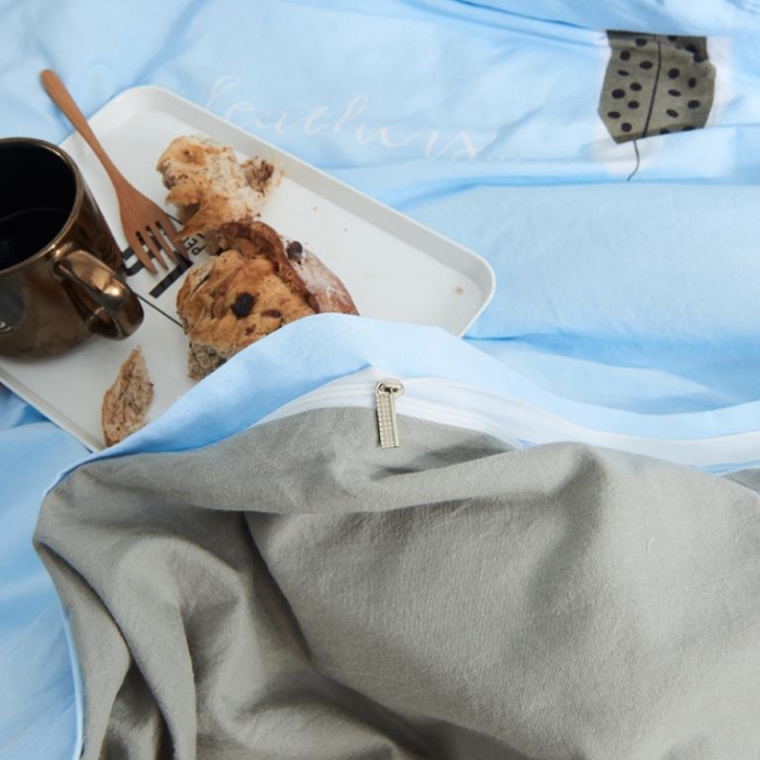 91家纺网 家纺一手货源 找家纺 久典家纺 2018新款全棉水洗棉印花四件套 羽毛-兰