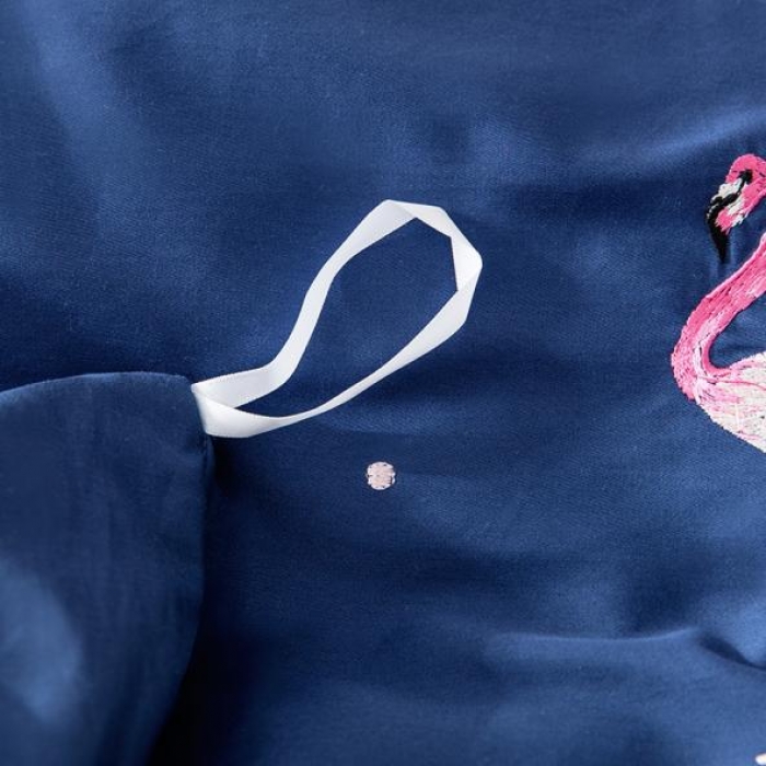 91家纺网 家纺一手货源 找家纺 久典家居 新品60S贡缎长绒棉火烈鸟绣花款四件套 遇见-兰