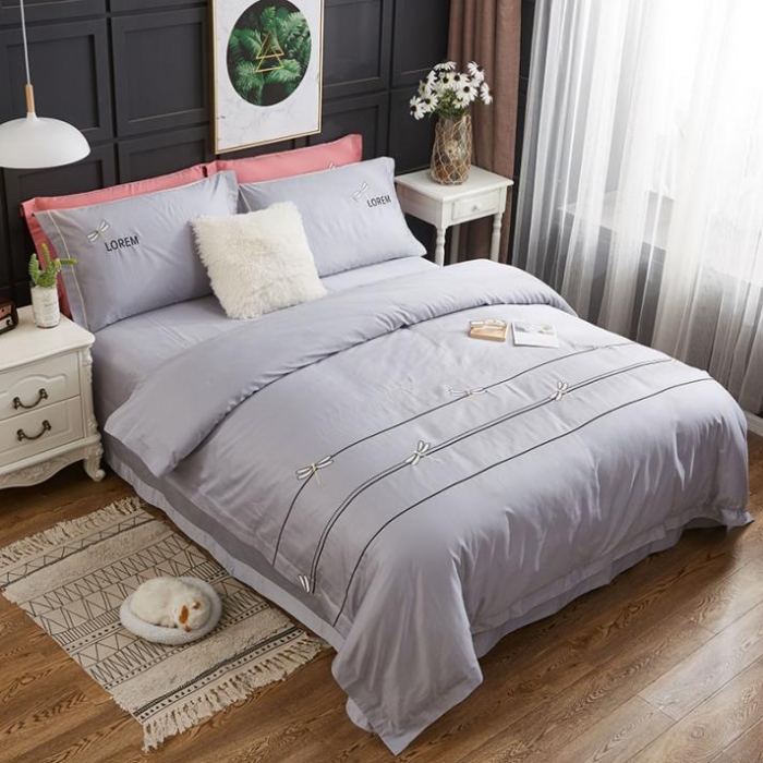 91家纺网 家纺一手货源 找家纺 （总）久典家纺 2018新款60S长绒棉绣花四件套