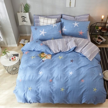 （总）久典家纺 2018新款全棉水洗棉印花四件套