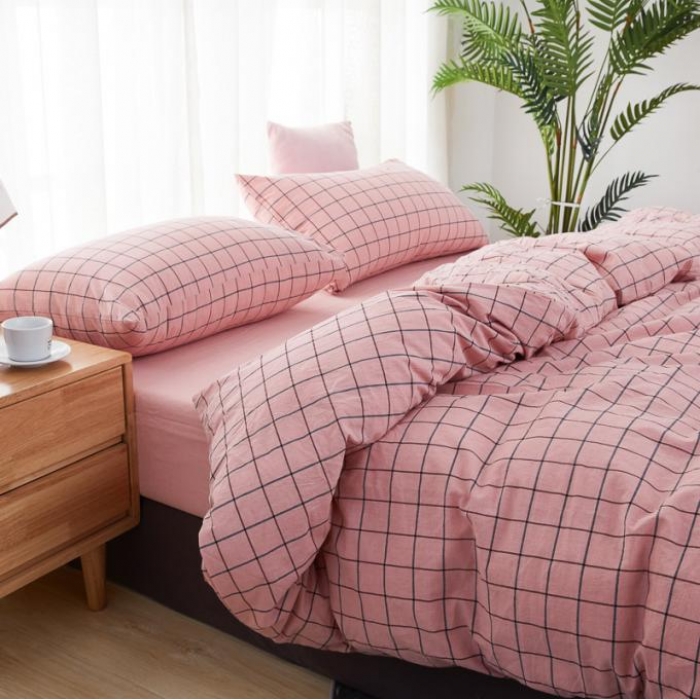 91家纺网 家纺一手货源 找家纺 （总）久典家纺 色织水洗棉基础款中格系列单品枕套