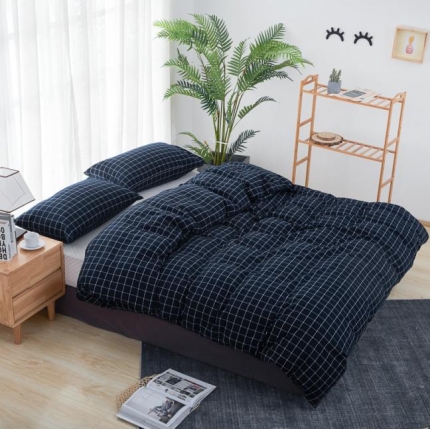 91家纺网 家纺一手货源 找家纺 （总）久典家纺 色织水洗棉基础款中格系列单品被套