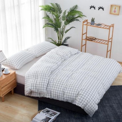 91家纺网 家纺一手货源 找家纺 （总）久典家纺 色织水洗棉基础款中格系列单品被套