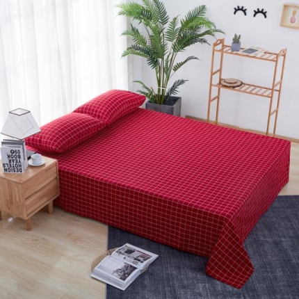 久典家纺 色织水洗棉基础款中格系列单品床单 盛夏格