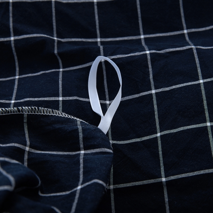 91家纺网 家纺一手货源 找家纺 久典家纺 色织水洗棉基础款中格系列四件套床单款 暖冬格