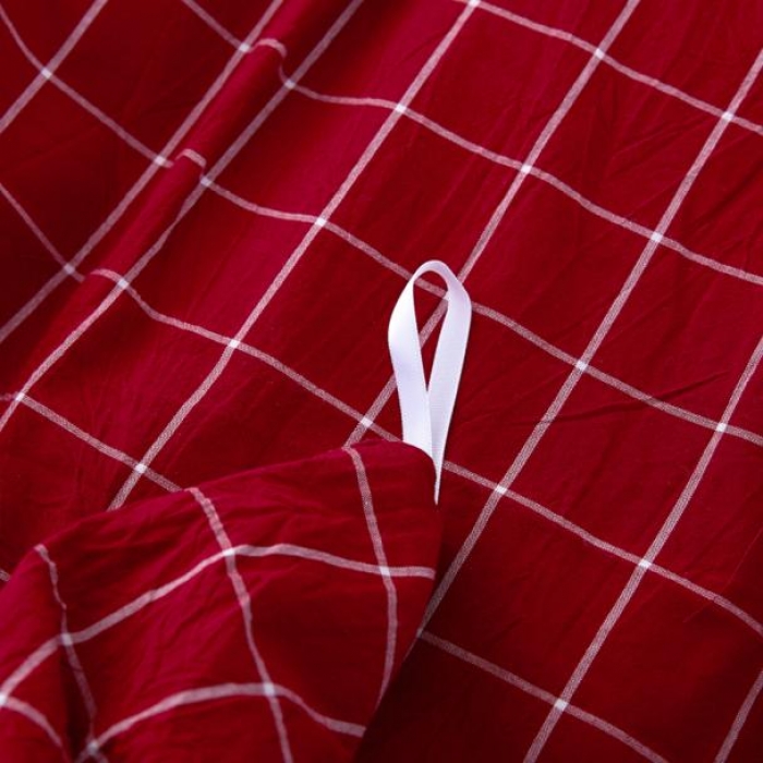 91家纺网 家纺一手货源 找家纺 久典家纺 色织水洗棉基础款中格系列四件套床单款 盛夏格