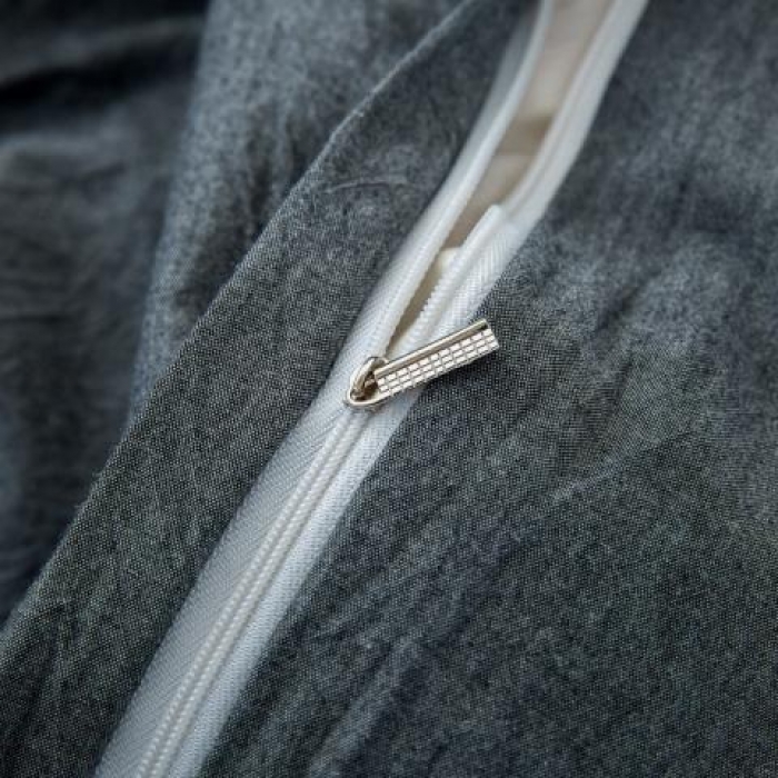 91家纺网 家纺一手货源 找家纺 久典家纺 色织水洗棉基础款纯色系列四件套床单款 黑灰色