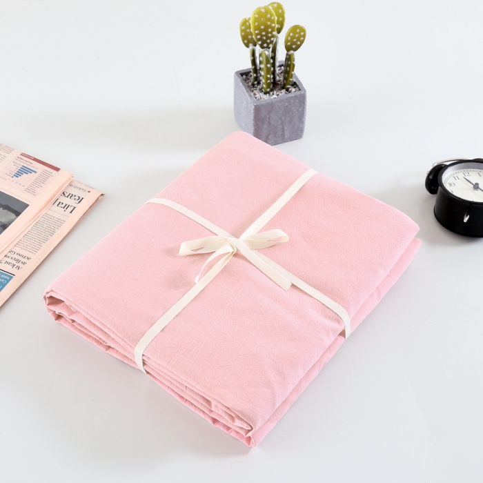 91家纺网 家纺一手货源 找家纺 久典家纺 色织水洗棉基础款纯色系列单品床单 初恋粉