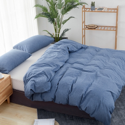 91家纺网 家纺一手货源 找家纺 （总）久典家纺 2019新款色织水洗棉基础款系列汇总单品被套