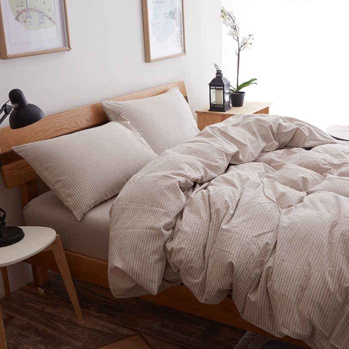 91家纺网 家纺一手货源 找家纺 久典家纺2019色织水洗棉基础款系列汇总四件套床单款 米细条