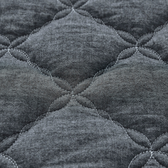 91家纺网 家纺一手货源 找家纺 久典家居 2019新款色织全棉水洗棉夹棉床笠 深灰