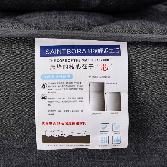 91家纺网 家纺一手货源 找家纺 久典家居 2019新款色织全棉水洗棉夹棉床笠 深灰