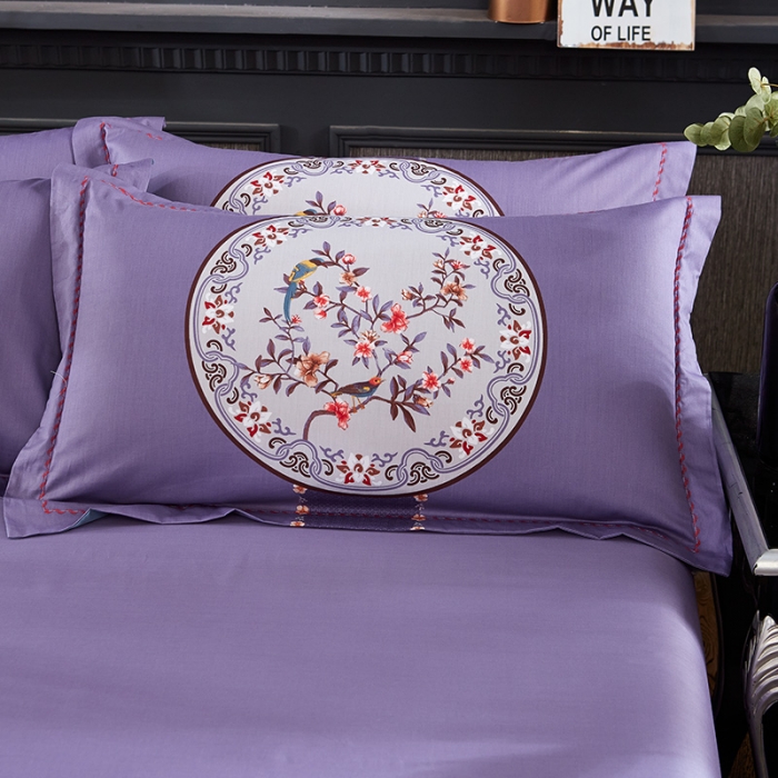 91家纺网 家纺一手货源 找家纺  雲归梦活性大版匹马棉-中国风花型汐水西