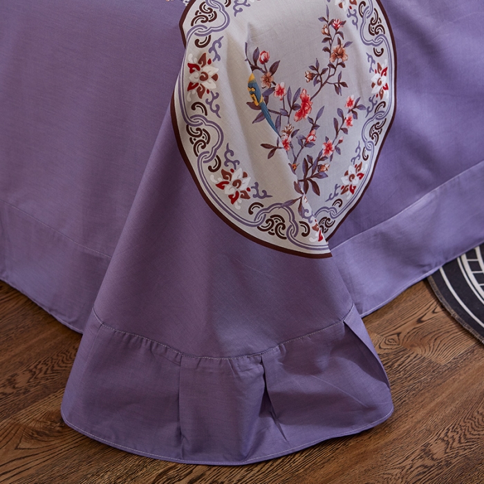 91家纺网 家纺一手货源 找家纺  雲归梦活性大版匹马棉-中国风花型汐水西