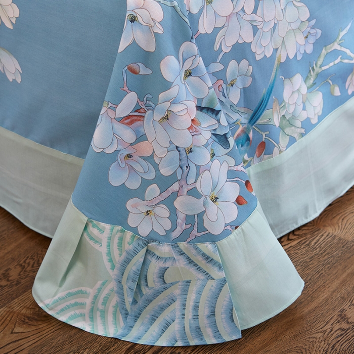 91家纺网 家纺一手货源 找家纺  雲归梦活性大版匹马棉-中国风花型（喜上眉梢