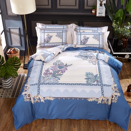  雲归梦活性大版匹马棉-中国风花型（新德里