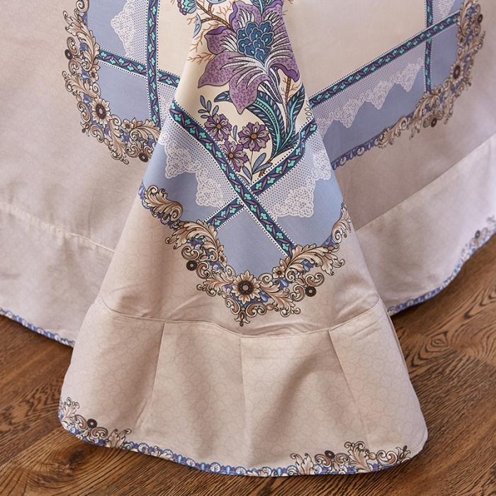 91家纺网 家纺一手货源 找家纺  雲归梦活性大版匹马棉-中国风花型（新德里