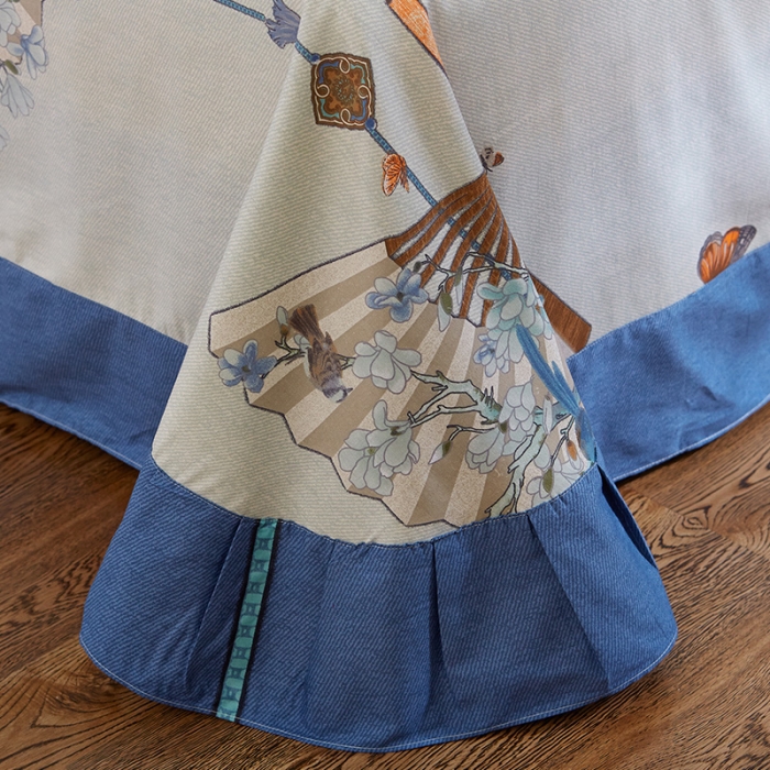 91家纺网 家纺一手货源 找家纺  雲归梦活性大版匹马棉-中国风花型忆江南