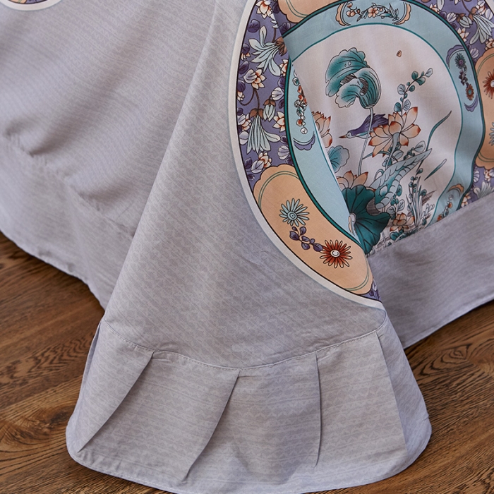 91家纺网 家纺一手货源 找家纺  雲归梦活性大版匹马棉-中国风花型（新德里