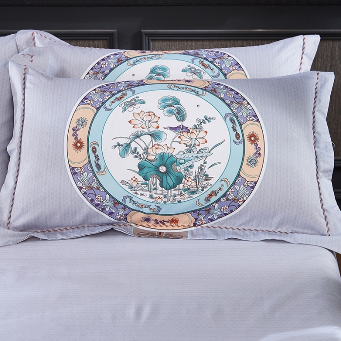 91家纺网 家纺一手货源 找家纺 （总）雲归梦活性大版匹马棉-中国风花型（床笠款）