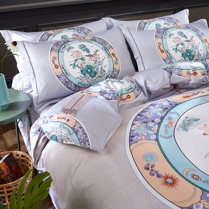 91家纺网 家纺一手货源 找家纺 （总）雲归梦活性大版匹马棉-中国风花型（床笠款）