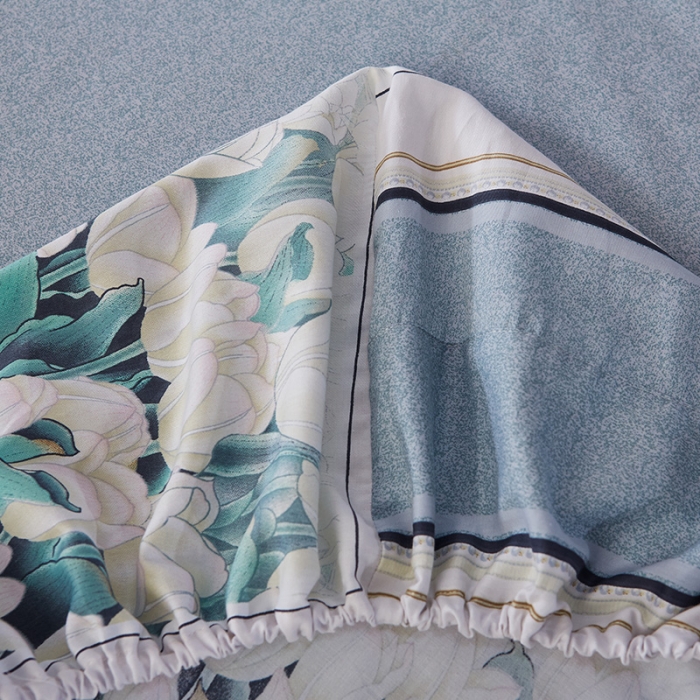 91家纺网 家纺一手货源 找家纺 雲归梦活性大版匹马棉-中国风花型浮花浪蕊