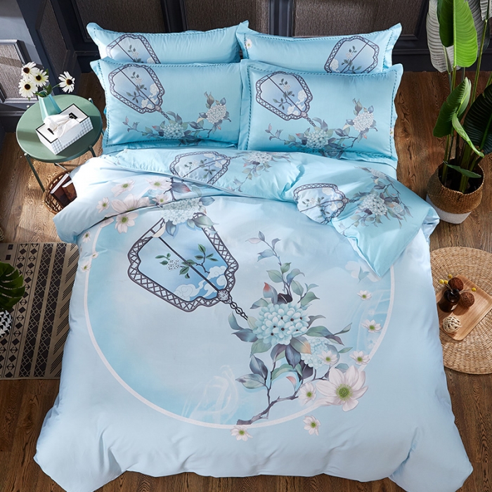 91家纺网 家纺一手货源 找家纺  雲归梦活性大版匹马棉-中国风花型花晨月夕