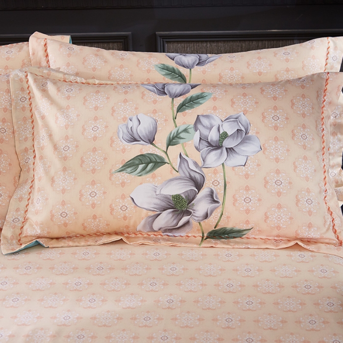 91家纺网 家纺一手货源 找家纺   雲归梦活性大版匹马棉-中国风花型花语