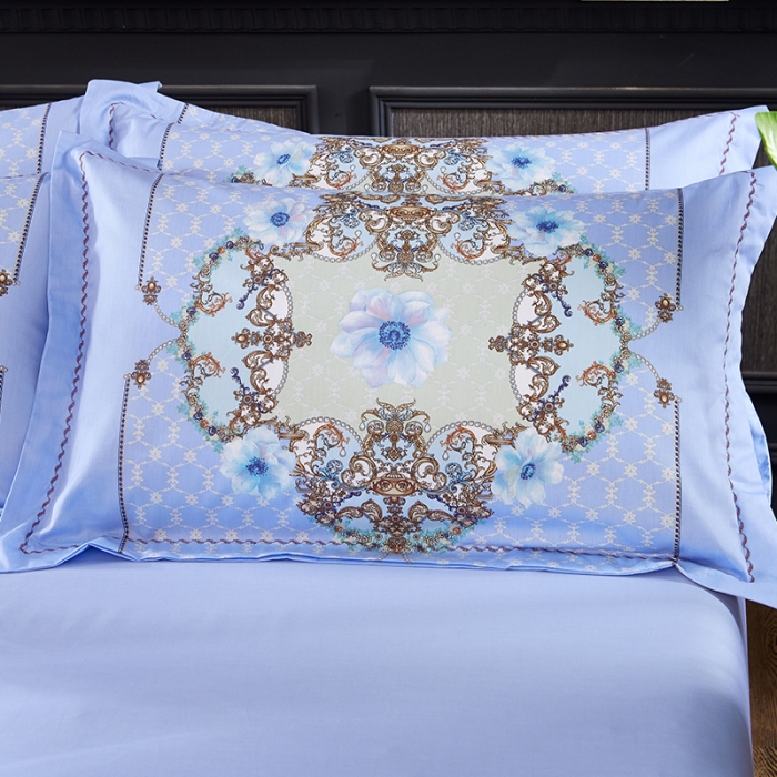 91家纺网 家纺一手货源 找家纺 （总）雲归梦 活性大版匹马棉四件套-北欧风花型床单款