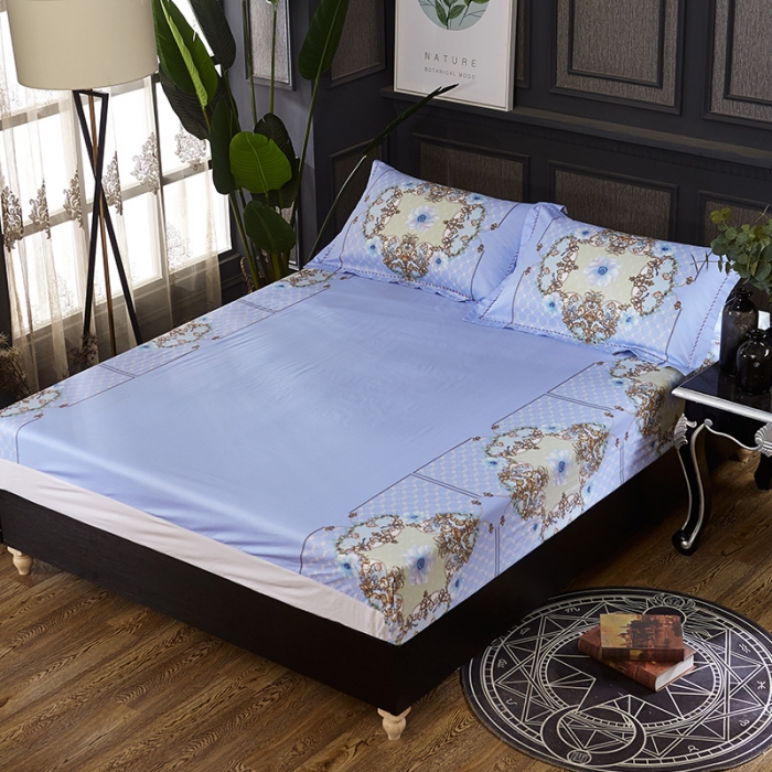 91家纺网 家纺一手货源 找家纺 （总）雲归梦 活性大版匹马棉四件套-北欧风花型床笠款