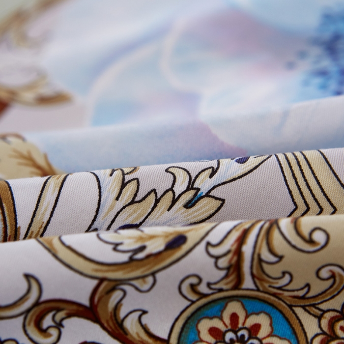 91家纺网 家纺一手货源 找家纺 （总）雲归梦 活性大版匹马棉四件套-北欧风花型床笠款