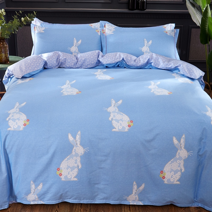 91家纺网 家纺一手货源 找家纺 雲归梦 活性大版匹马棉四件套-北欧风花型床单款 安美