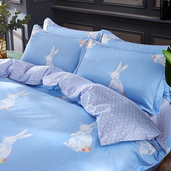 91家纺网 家纺一手货源 找家纺 雲归梦 活性大版匹马棉四件套-北欧风花型床单款 安美