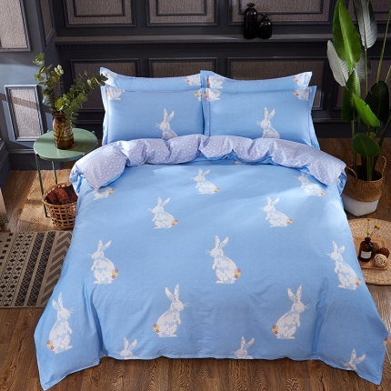 91家纺网 家纺一手货源 找家纺 雲归梦 活性大版匹马棉四件套-北欧风花型床单款 安美