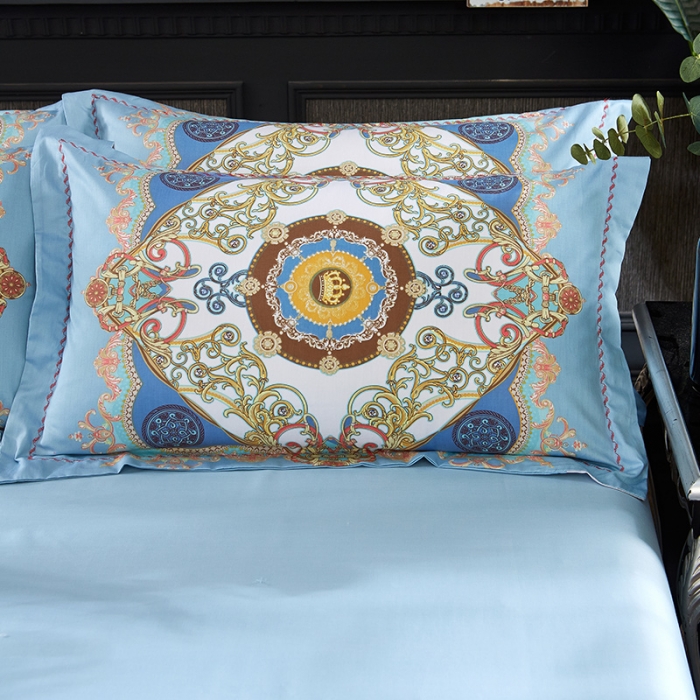 91家纺网 家纺一手货源 找家纺 雲归梦 活性大版匹马棉四件套-北欧风花型床单款 繁华盛典