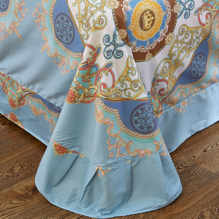 91家纺网 家纺一手货源 找家纺 雲归梦 活性大版匹马棉四件套-北欧风花型床单款 繁华盛典