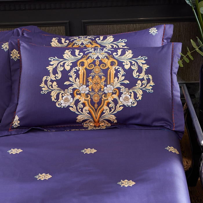 91家纺网 家纺一手货源 找家纺 雲归梦 活性大版匹马棉四件套-北欧风花型床单款 格瑞斯