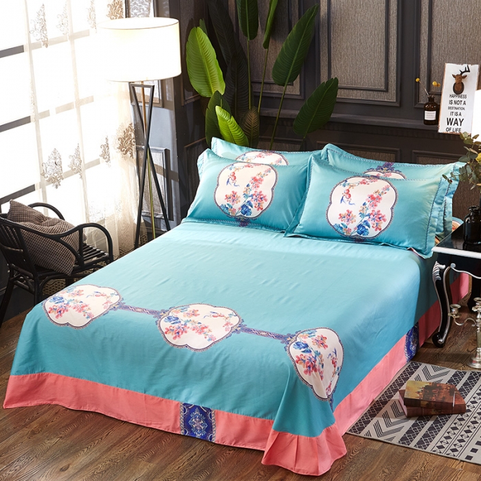 91家纺网 家纺一手货源 找家纺  雲归梦活性大版匹马棉-中国风花型锁珠帘粉